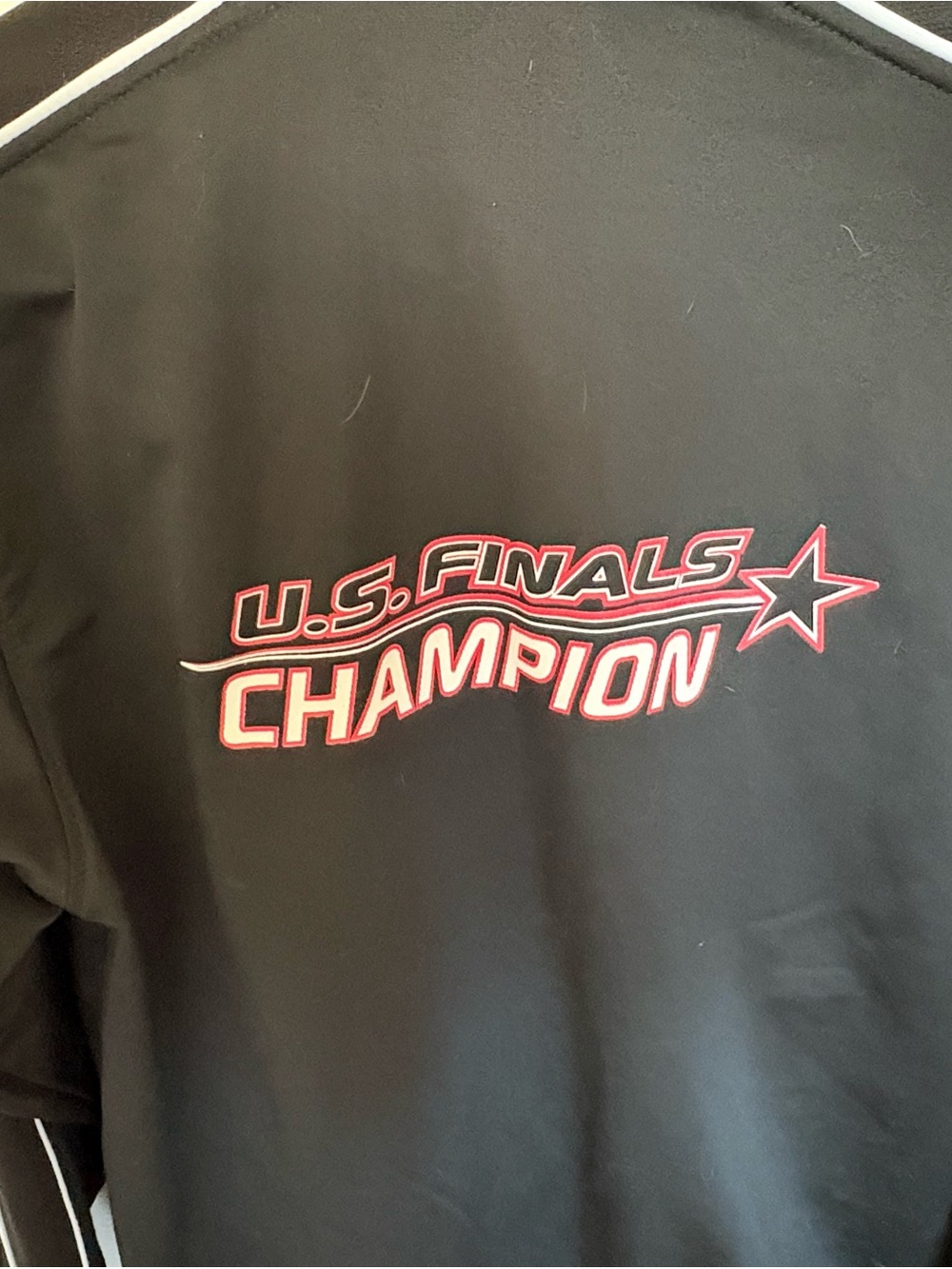 Soffe Black Jacket with Red & White U.S. Finals Champion Graphic